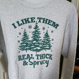 Gray Sweatshirt with Green Graphic